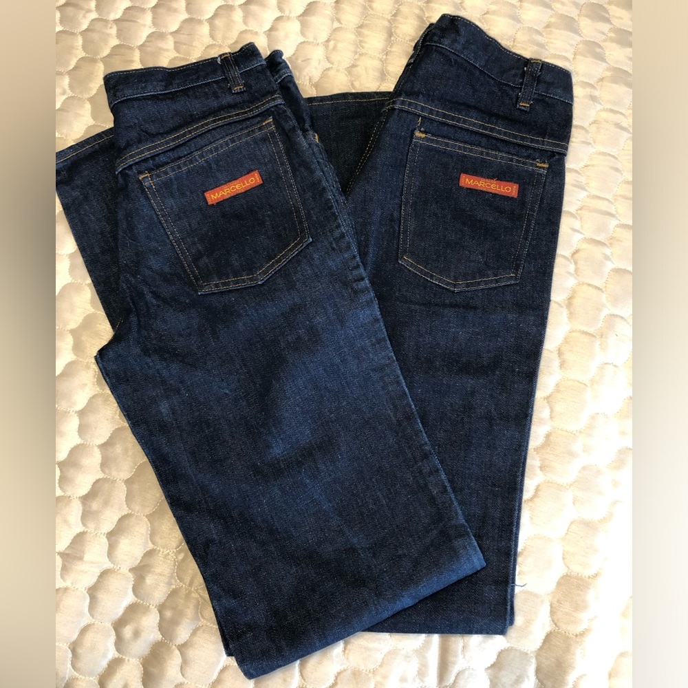 Vintage Marcello Sport Dark Wash Straight Leg Jeans 28x33 USA Designer Denim